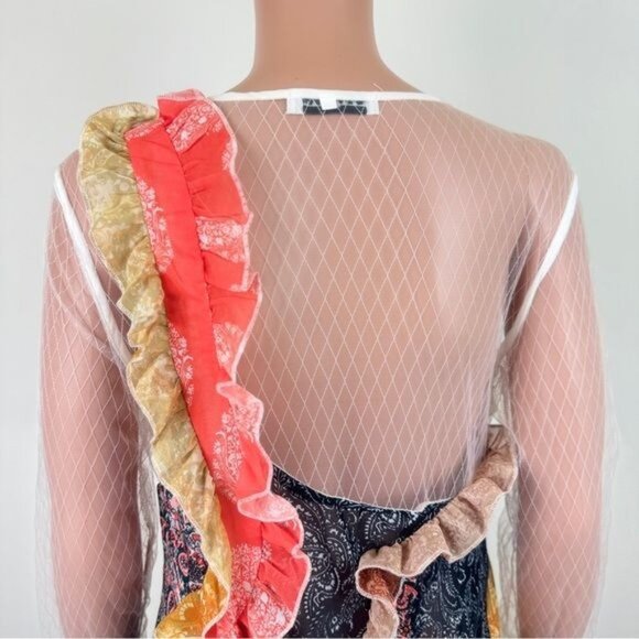 NWOT La Pateau Long Sleeve Ruffle and Lace Dress Size Small Multi Color - Picture 7 of 12